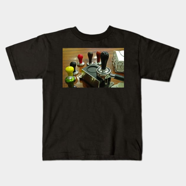 Coffee Tamper Kids T-Shirt by pops